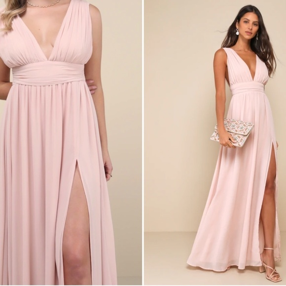 LULUS Prom Wedding Bridesmaid Flowy Romantic Heavenly Hues Maxi Dress - Picture 5 of 8